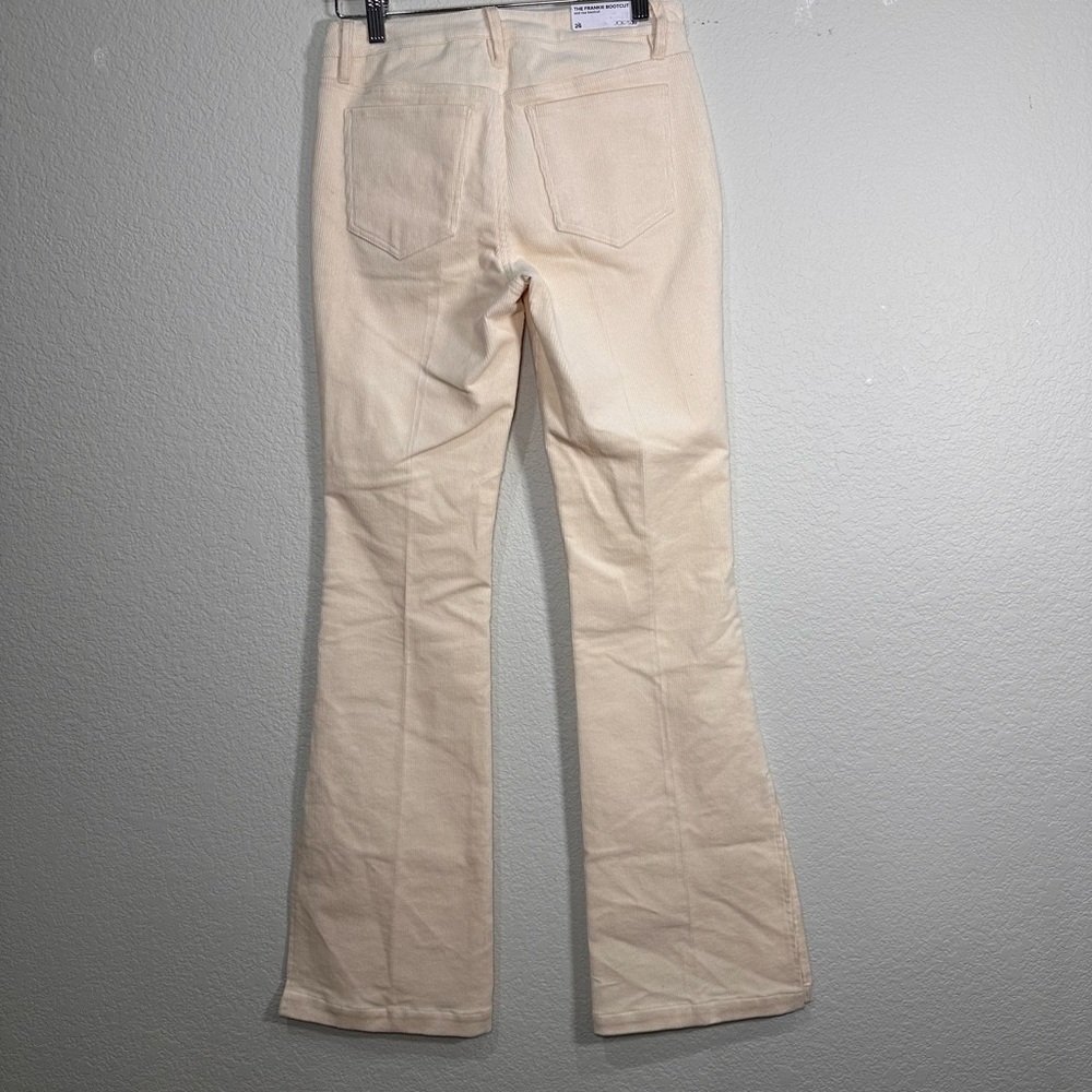 Joes Jeans Frankie Bootcut Corduroy Pants Cream Milk Mid Rise Side Slit Size 26 - Picture 6 of 9
